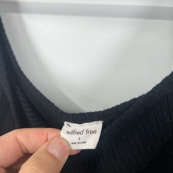 Wilfred Aritzia Black Ribbed Midi Dress - Picture 3 of 6